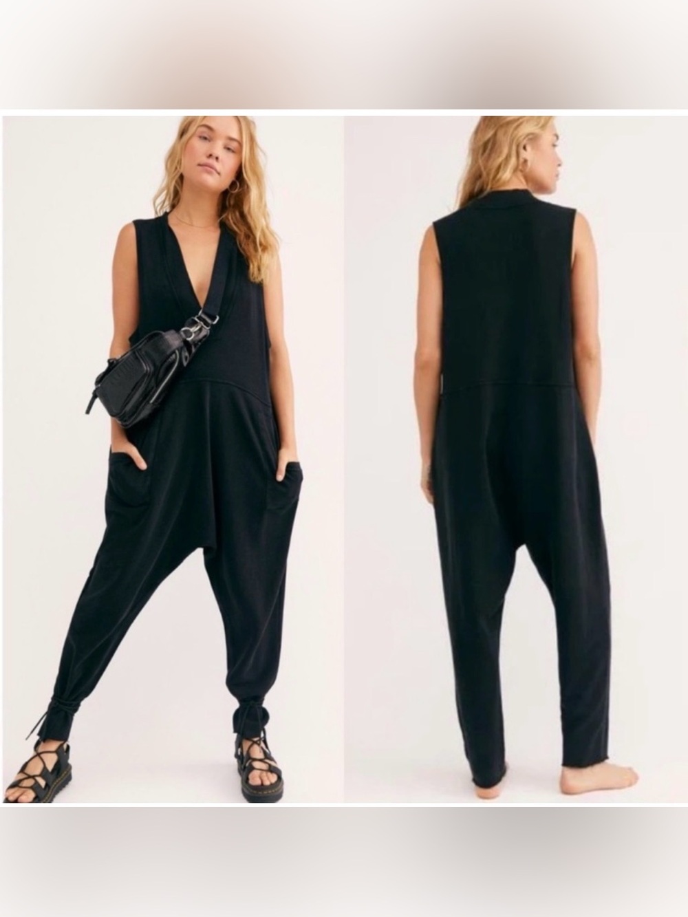 Free People What’s Up Onesie in Washed Black